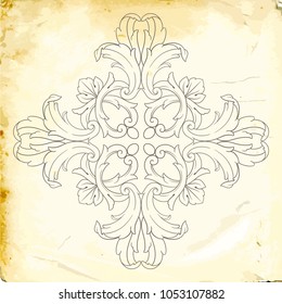 Retro baroque decorations element with flourishes calligraphic ornament. Vintage style design collection for Posters, Placards, Invitations, Banners, Badges and Logotypes.