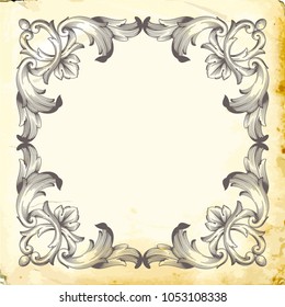Retro baroque decorations element with flourishes calligraphic ornament. Vintage style design collection for Posters, Placards, Invitations, Banners, Badges and Logotypes.