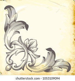 Retro baroque decorations element with flourishes calligraphic ornament. Vintage style design collection for Posters, Placards, Invitations, Banners, Badges and Logotypes.