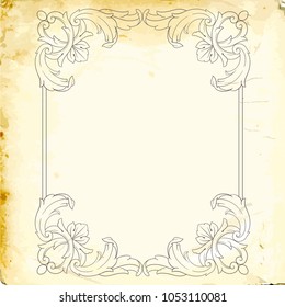 Retro baroque decorations element with flourishes calligraphic ornament. Vintage style design collection for Posters, Placards, Invitations, Banners, Badges and Logotypes.
