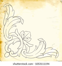 Retro baroque decorations element with flourishes calligraphic ornament. Vintage style design collection for Posters, Placards, Invitations, Banners, Badges and Logotypes.
