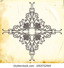 Retro baroque decorations element with flourishes calligraphic ornament. Vintage style design collection for Posters, Placards, Invitations, Banners, Badges and Logotypes.