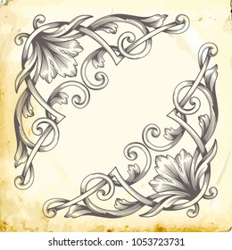 Retro baroque decorations element with flourishes calligraphic ornament. Vintage style design collection for Posters, Placards, Invitations, Banners, Badges and Logotypes.