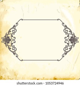 Retro baroque decorations element with flourishes calligraphic ornament. Vintage style design collection for Posters, Placards, Invitations, Banners, Badges and Logotypes.
