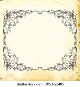 Retro baroque decorations element with flourishes calligraphic ornament. Vintage style design collection for Posters, Placards, Invitations, Banners, Badges and Logotypes.