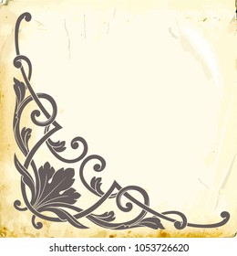 Retro baroque decorations element with flourishes calligraphic ornament. Vintage style design collection for Posters, Placards, Invitations, Banners, Badges and Logotypes.