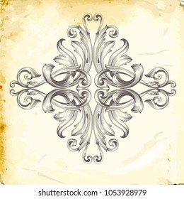 Retro baroque decorations element with flourishes calligraphic ornament. Vintage style design collection for Posters, Placards, Invitations, Banners, Badges and Logotypes.