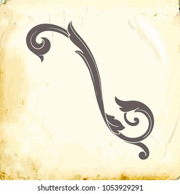 Retro baroque decorations element with flourishes calligraphic ornament. Vintage style design collection for Posters, Placards, Invitations, Banners, Badges and Logotypes.