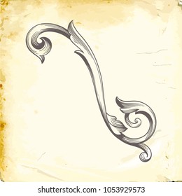 Retro baroque decorations element with flourishes calligraphic ornament. Vintage style design collection for Posters, Placards, Invitations, Banners, Badges and Logotypes.