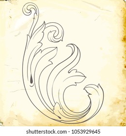 Retro baroque decorations element with flourishes calligraphic ornament. Vintage style design collection for Posters, Placards, Invitations, Banners, Badges and Logotypes.