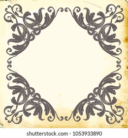 Retro baroque decorations element with flourishes calligraphic ornament. Vintage style design collection for Posters, Placards, Invitations, Banners, Badges and Logotypes.