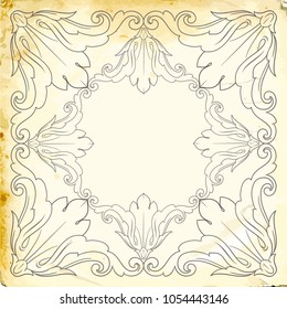 Retro baroque decorations element with flourishes calligraphic ornament. Vintage style design collection for Posters, Placards, Invitations, Banners, Badges and Logotypes.
