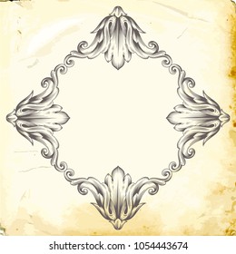Retro baroque decorations element with flourishes calligraphic ornament. Vintage style design collection for Posters, Placards, Invitations, Banners, Badges and Logotypes.