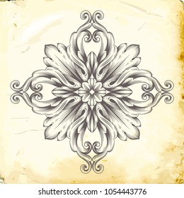 Retro baroque decorations element with flourishes calligraphic ornament. Vintage style design collection for Posters, Placards, Invitations, Banners, Badges and Logotypes.