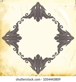 Retro baroque decorations element with flourishes calligraphic ornament. Vintage style design collection for Posters, Placards, Invitations, Banners, Badges and Logotypes.