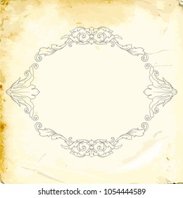 Retro baroque decorations element with flourishes calligraphic ornament. Vintage style design collection for Posters, Placards, Invitations, Banners, Badges and Logotypes.