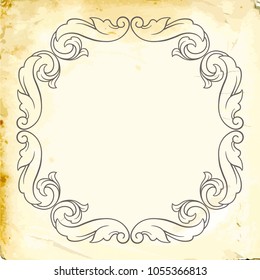 Retro baroque decorations element with flourishes calligraphic ornament. Vintage style design collection for Posters, Placards, Invitations, Banners, Badges and Logotypes.