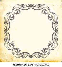 Retro baroque decorations element with flourishes calligraphic ornament. Vintage style design collection for Posters, Placards, Invitations, Banners, Badges and Logotypes.