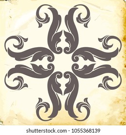 Retro baroque decorations element with flourishes calligraphic ornament. Vintage style design collection for Posters, Placards, Invitations, Banners, Badges and Logotypes.