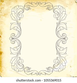 Retro baroque decorations element with flourishes calligraphic ornament. Vintage style design collection for Posters, Placards, Invitations, Banners, Badges and Logotypes.