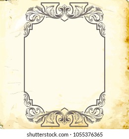 Retro baroque decorations element with flourishes calligraphic ornament. Vintage style design collection for Posters, Placards, Invitations, Banners, Badges and Logotypes.