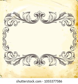 Retro baroque decorations element with flourishes calligraphic ornament. Vintage style design collection for Posters, Placards, Invitations, Banners, Badges and Logotypes.