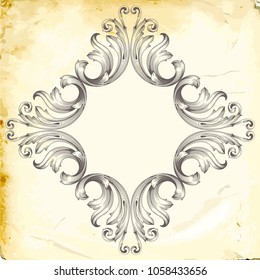 Retro baroque decorations element with flourishes calligraphic ornament. Vintage style design collection for Posters, Placards, Invitations, Banners, Badges and Logotypes.