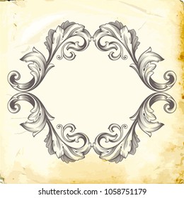 Retro baroque decorations element with flourishes calligraphic ornament. Vintage style design collection for Posters, Placards, Invitations, Banners, Badges and Logotypes.