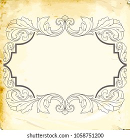 Retro baroque decorations element with flourishes calligraphic ornament. Vintage style design collection for Posters, Placards, Invitations, Banners, Badges and Logotypes.