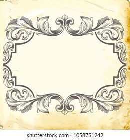 Retro baroque decorations element with flourishes calligraphic ornament. Vintage style design collection for Posters, Placards, Invitations, Banners, Badges and Logotypes.