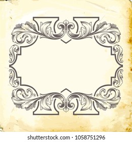 Retro baroque decorations element with flourishes calligraphic ornament. Vintage style design collection for Posters, Placards, Invitations, Banners, Badges and Logotypes.