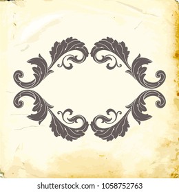 Retro baroque decorations element with flourishes calligraphic ornament. Vintage style design collection for Posters, Placards, Invitations, Banners, Badges and Logotypes.