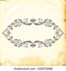 Retro baroque decorations element with flourishes calligraphic ornament. Vintage style design collection for Posters, Placards, Invitations, Banners, Badges and Logotypes.
