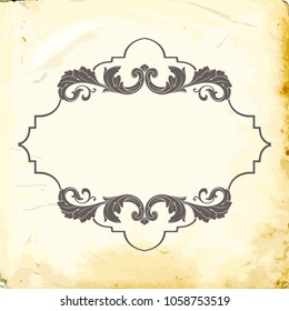 Retro baroque decorations element with flourishes calligraphic ornament. Vintage style design collection for Posters, Placards, Invitations, Banners, Badges and Logotypes.