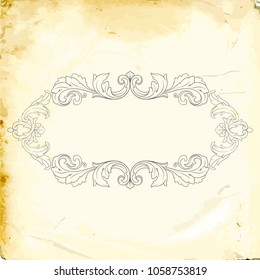 Retro baroque decorations element with flourishes calligraphic ornament. Vintage style design collection for Posters, Placards, Invitations, Banners, Badges and Logotypes.