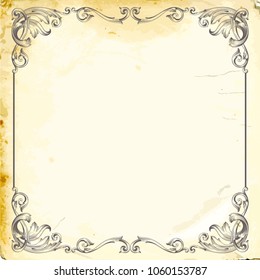 Retro baroque decorations element with flourishes calligraphic ornament. Vintage style design collection for Posters, Placards, Invitations, Banners, Badges and Logotypes.