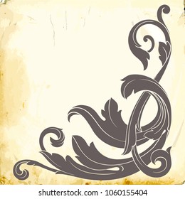 Retro baroque decorations element with flourishes calligraphic ornament. Vintage style design collection for Posters, Placards, Invitations, Banners, Badges and Logotypes.