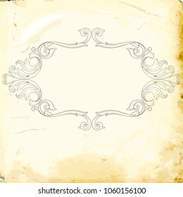 Retro baroque decorations element with flourishes calligraphic ornament. Vintage style design collection for Posters, Placards, Invitations, Banners, Badges and Logotypes.