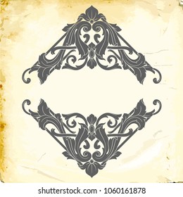 Retro baroque decorations element with flourishes calligraphic ornament. Vintage style design collection for Posters, Placards, Invitations, Banners, Badges and Logotypes.