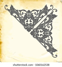 Retro baroque decorations element with flourishes calligraphic ornament. Vintage style design collection for Posters, Placards, Invitations, Banners, Badges and Logotypes.