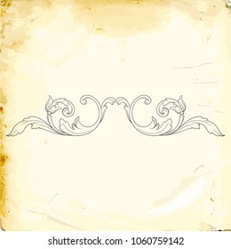 Retro baroque decorations element with flourishes calligraphic ornament. Vintage style design collection for Posters, Placards, Invitations, Banners, Badges and Logotypes.