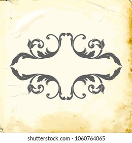 Retro baroque decorations element with flourishes calligraphic ornament. Vintage style design collection for Posters, Placards, Invitations, Banners, Badges and Logotypes.