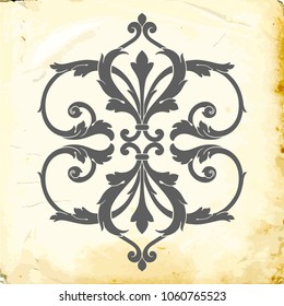 Retro baroque decorations element with flourishes calligraphic ornament. Vintage style design collection for Posters, Placards, Invitations, Banners, Badges and Logotypes.