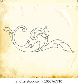 Retro baroque decorations element with flourishes calligraphic ornament. Vintage style design collection for Posters, Placards, Invitations, Banners, Badges and Logotypes.