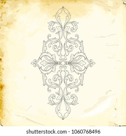 Retro baroque decorations element with flourishes calligraphic ornament. Vintage style design collection for Posters, Placards, Invitations, Banners, Badges and Logotypes.