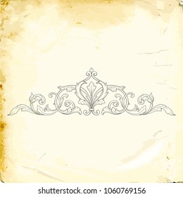 Retro baroque decorations element with flourishes calligraphic ornament. Vintage style design collection for Posters, Placards, Invitations, Banners, Badges and Logotypes.