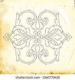 Retro baroque decorations element with flourishes calligraphic ornament. Vintage style design collection for Posters, Placards, Invitations, Banners, Badges and Logotypes.