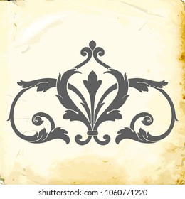 Retro baroque decorations element with flourishes calligraphic ornament. Vintage style design collection for Posters, Placards, Invitations, Banners, Badges and Logotypes.