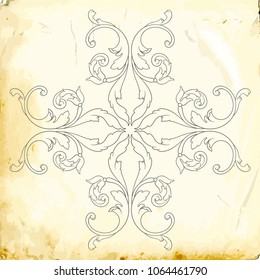 Retro baroque decorations element with flourishes calligraphic ornament. Vintage style design collection for Posters, Placards, Invitations, Banners, Badges and Logotypes.