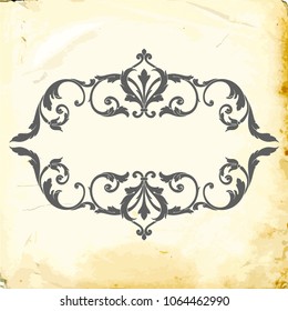 Retro baroque decorations element with flourishes calligraphic ornament. Vintage style design collection for Posters, Placards, Invitations, Banners, Badges and Logotypes.
